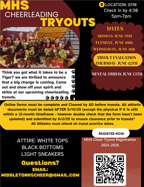  Middleton Cheer, sign up today